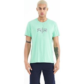 Tommy Life 88206 Su Yeşili Yazı Baskılı O Yaka Standart Kalıp Erkek T-Shirt