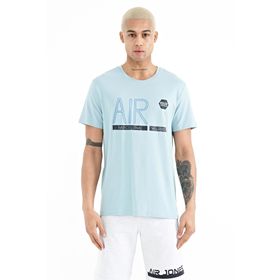 Tommy Life 88209 Açık Mavi Yazı Baskılı O Yaka Standart Kalıp Erkek T-shirt