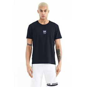Tommy Life 88210 Lacivert Minimal Baskılı O Yaka Standart Kalıp Erkek T-Shirt