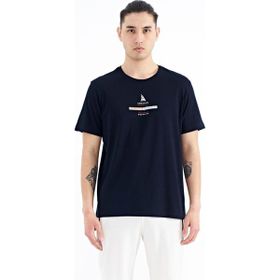 Tommy Life 88212 Lacivert Baskılı O Yaka Standart Kalıp Erkek T-shirt