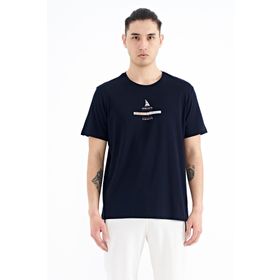 Tommy Life 88212 Lacivert Baskılı O Yaka Standart Kalıp Erkek T-shirt