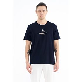 Tommy Life 88212 Lacivert Baskılı O Yaka Standart Kalıp Erkek T-shirt