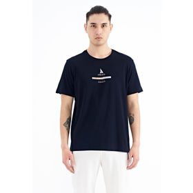 Tommy Life 88212 Lacivert Baskılı O Yaka Standart Kalıp Erkek T-shirt