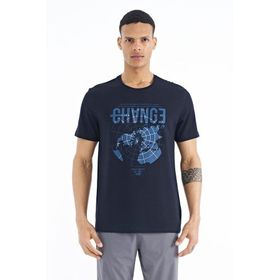 Tommy Life 88214 Lacivert Baskı Detaylı O Yaka Standart Kalıp Erkek T-Shirt