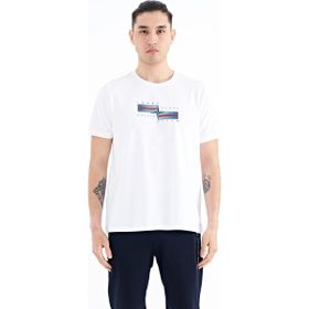 Tommy Life 88215 Beyaz Yazılı Şekil Basklı Standart Kalıp Erkek T-shirt