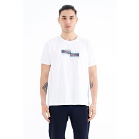 Tommy Life 88215 Beyaz Yazılı Şekil Basklı Standart Kalıp Erkek T-shirt