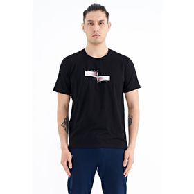 Tommy Life 88215 Siyah Yazılı Şekil Basklı Standart Kalıp Erkek T-shirt