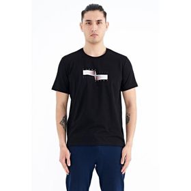 Tommy Life 88215 Siyah Yazılı Şekil Basklı Standart Kalıp Erkek T-shirt