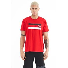 Tommy Life 88217 Kırmızı Baskılı Standart Kalıp O Yaka Erkek T-Shirt