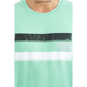 Tommy Life 88217 Su Yeşili Baskılı Standart Kalıp O Yaka Erkek T-Shirt