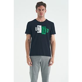 Tommy Life 88218 Lacivert Baskı Detaylı O Yaka Standart Kalıp Erkek T-Shirt
