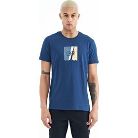 Tommy Life 88219 İndigo Ön Baskı Detaylı Standart Kalıp O Yaka Erkek T-Shirt