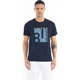 Tommy Life 88220 Lacivert Ön Baskılı O Yaka Standart Kalıp Erkek T-Shirt
