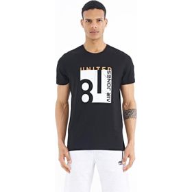 Tommy Life 88220 Siyah Ön Baskılı O Yaka Standart Kalıp Erkek T-Shirt
