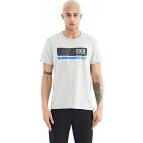 Tommy Life 88221 Gri Melanj Beyaz Baskılı Standart Kalıp O Yaka Erkek T-shirt