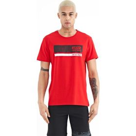 Tommy Life 88221 Kırmızı Beyaz Baskılı Standart Kalıp O Yaka Erkek T-shirt