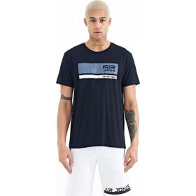 Tommy Life 88221 Lacivert Beyaz Baskılı Standart Kalıp O Yaka Erkek T-shirt