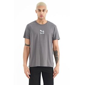 Tommy Life 88222 Koyu Gri Baskılı O Yaka Standart Kalıp Erkek T-Shirt