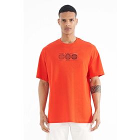 Tommy Life 88224 Fiesta Ön Arka Baskılı O Yaka Oversize Erkek T-Shirt