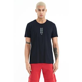 Tommy Life 88227 Lacivert Minimal Yazı Baskılı O Yaka Standart Kalıp Erkek T-Shirt