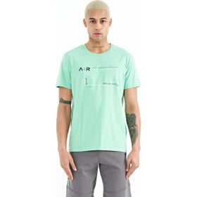 Tommy Life 88228 Su Yeşili Yazı Baskılı Standart Kalıp O Yaka Erkek T-Shirt