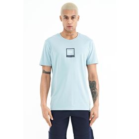 Tommy Life 88230 Açık Mavi Minimal Basklı Detaylı O Yaka Standart Kalıp Erkek T-shirt