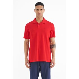 Tommy Life 88237 Kırmızı Polo Yaka Logo Nakışlı Standart Form Erkek T-shirt