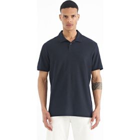 Tommy Life 88237 Lacivert Polo Yaka Logo Nakışlı Standart Form Erkek T-Shirt