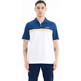 Tommy Life 88238 Beyaz Renk Geçişli Polo Yaka Standart Kalıp Erkek T-shirt