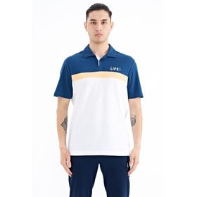 Tommy Life 88238 Beyaz Renk Geçişli Polo Yaka Standart Kalıp Erkek T-shirt