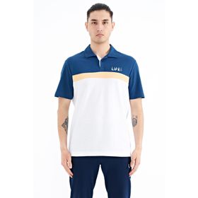 Tommy Life 88238 Beyaz Renk Geçişli Polo Yaka Standart Kalıp Erkek T-shirt