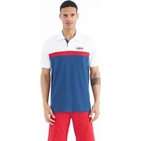 Tommy Life 88238 İndigo Renk Geçişli Polo Yaka Standart Kalıp Erkek T-shirt