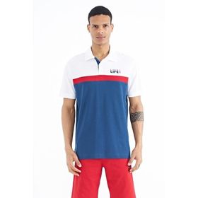 Tommy Life 88238 İndigo Renk Geçişli Polo Yaka Standart Kalıp Erkek T-shirt
