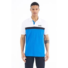 Tommy Life 88238 Saks Renk Geçişli Polo Yaka Standart Kalıp Erkek T-shirt