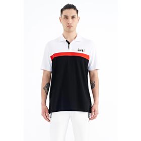 Tommy Life 88238 Siyah Renk Geçişli Polo Yaka Standart Kalıp Erkek T-shirt