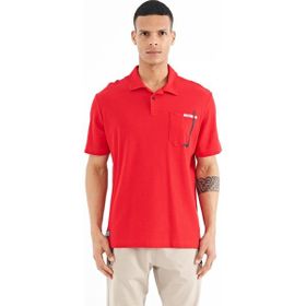 Tommy Life 88241 Kırmızı Cep Detaylı Baskılı Standart Kalıp Polo Yaka Erkek T-shirt