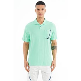 Tommy Life 88241 Su Yeşili Cep Detaylı Baskılı Standart Kalıp Polo Yaka Erkek T-shirt