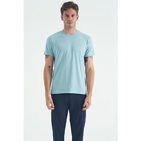 Tommy Life 88245 Açık Mavi O Yaka Standart Kalıp Basic Erkek T-shirt