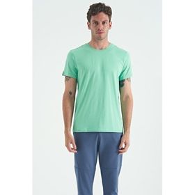 Tommy Life 88245 Su Yeşili O Yaka Standart Kalıp Basic Erkek T-Shirt