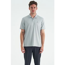 Tommy Life 88252 Gri Logo Baskılı Standart Kalıp Polo Yaka Aktif Spor Erkek T-Shirt