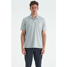Tommy Life 88252 Gri Logo Baskılı Standart Kalıp Polo Yaka Aktif Spor Erkek T-Shirt