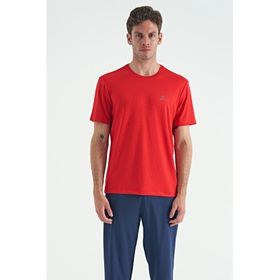 Tommy Life 88255 Kırmızı O Yaka Standart Kalıp Logo Desenli Aktif Spor Erkek T-shirt
