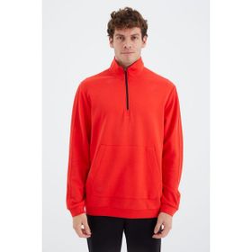 Tommy Life 88278 Fiesta Dik Yaka Yarım Fermuarlı Cep Detaylı Erkek Sweatshirt
