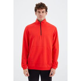 Tommy Life 88278 Fiesta Dik Yaka Yarım Fermuarlı Cep Detaylı Erkek Sweatshirt