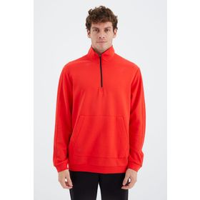 Tommy Life 88278 Fiesta Dik Yaka Yarım Fermuarlı Cep Detaylı Erkek Sweatshirt