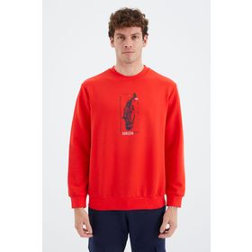 Tommy Life 88283 Fiesta O Yaka Baskı Detaylı Rahat Kalıp Erkek Sweatshirt