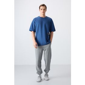 Tommy Life 88322 Parlament Pamuklu Kalin Yumusak Dokulu Oversize Fit Baskili Erkek T-Shirt