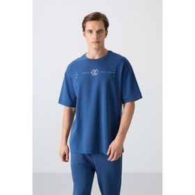 Tommy Life 88323 Parlament Pamuklu Kalın Yumuşak Dokulu Oversize Fit Baskılı Erkek T-Shirt