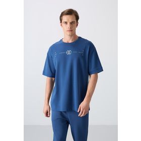 Tommy Life 88323 Parlament Pamuklu Kalın Yumuşak Dokulu Oversize Fit Baskılı Erkek T-Shirt