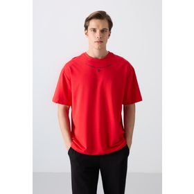 Tommy Life 88343 Fiesta Pamuklu Kalın Yumuşak Dokulu Oversize Fit Baskılı Erkek T-Shirt